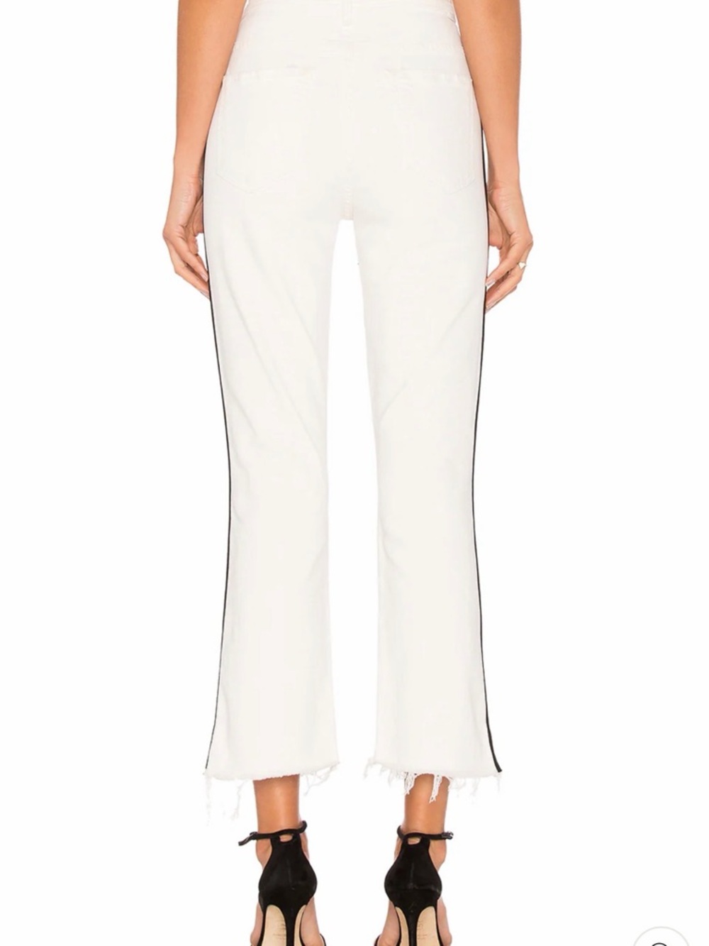 MOTHER White Insider Crop Step Fray Jeans Spring Luxury Designer - Picture 4 of 15